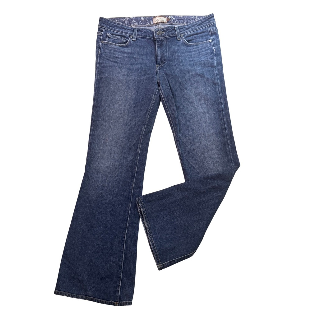Paige Hollywood Hills Bootcut Jeans Womens 31 Dark Wash Y2K Low Rise Denim